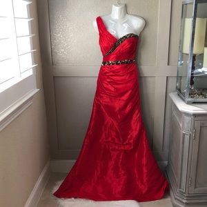 CLARRISE formal red embellished dress